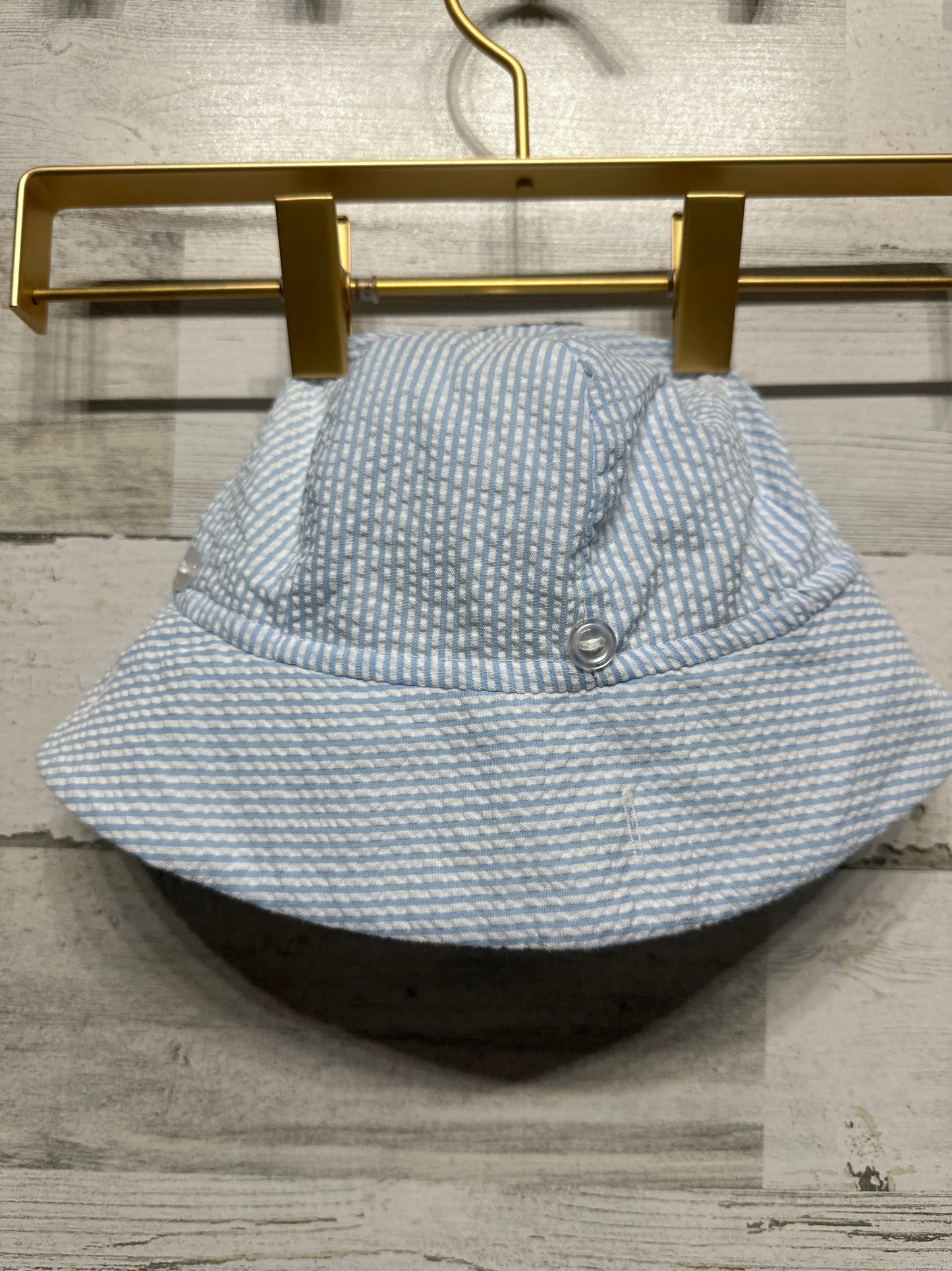 Boys Size 0-3m (XS) TBBC Blue Seersucker Beaufort Bucket Hat - Very Good Used Condition