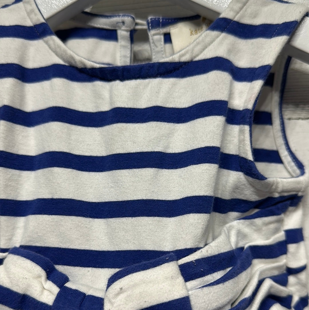 Girls Size 12m Kate Spade Blue/White Striped Dress - Play Condition