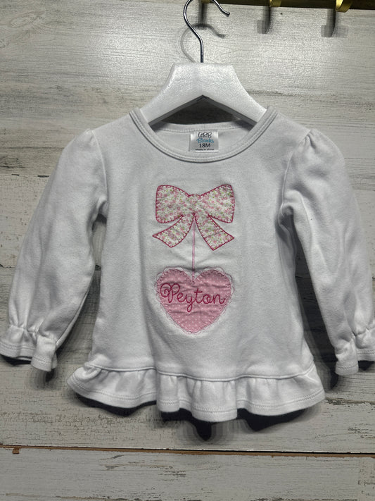 Peyton Embroidered Applique Top - Girls Size 18m - Good Used Condition