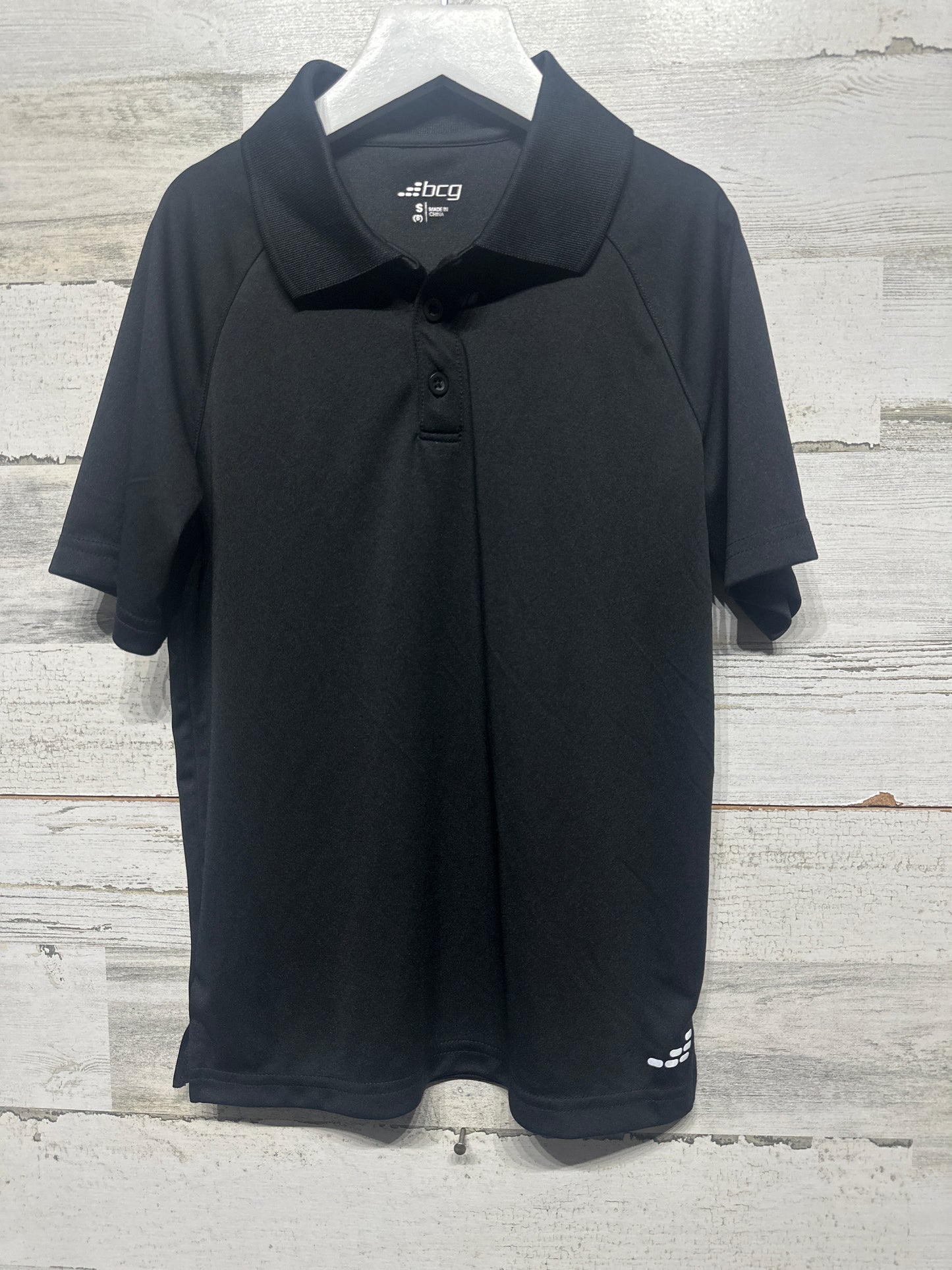 Boys Size 8 (Small) BCG Black Drifit Polo Shirt - Very Good Used Condition