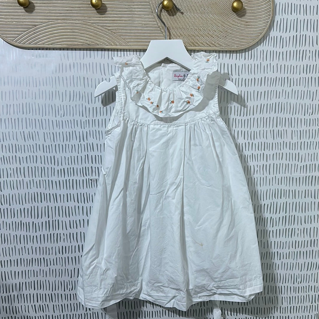 Girls Size 3t Sophie and Lucas white dress - play condition