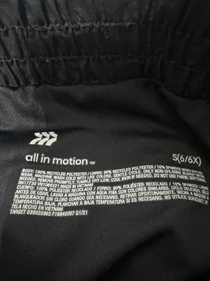 Girls Size 6-6x All in Motion Black Active Shorts - Very Good Used Condition