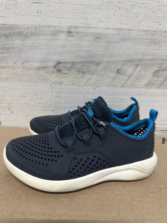 Boys Size 12 Kids Crocs Navy Lite Ride Slip On Shoes - Good Used Condition