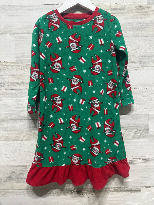 Girls Preowned Size 4t Jammies for Your Families Santa Fleece Nightgown - Good Used Condition