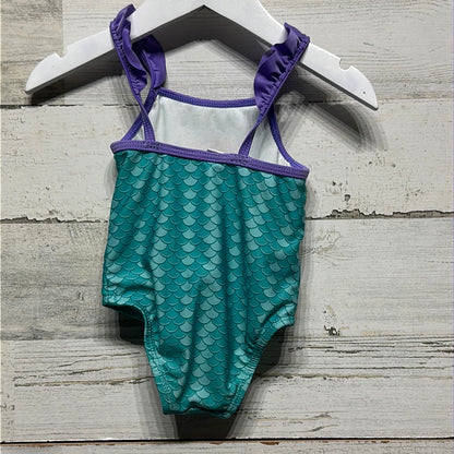 Girls Size 6-9m Little Mermaid One Piece Swimsuit - Good Used Condition