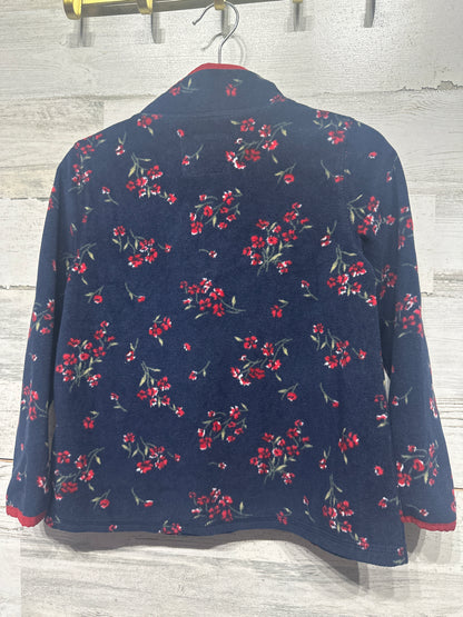 Girls Preowned Size 4t Osh Kosh Floral Fleece Quarter Zip Pullover - Very Good Used Condition