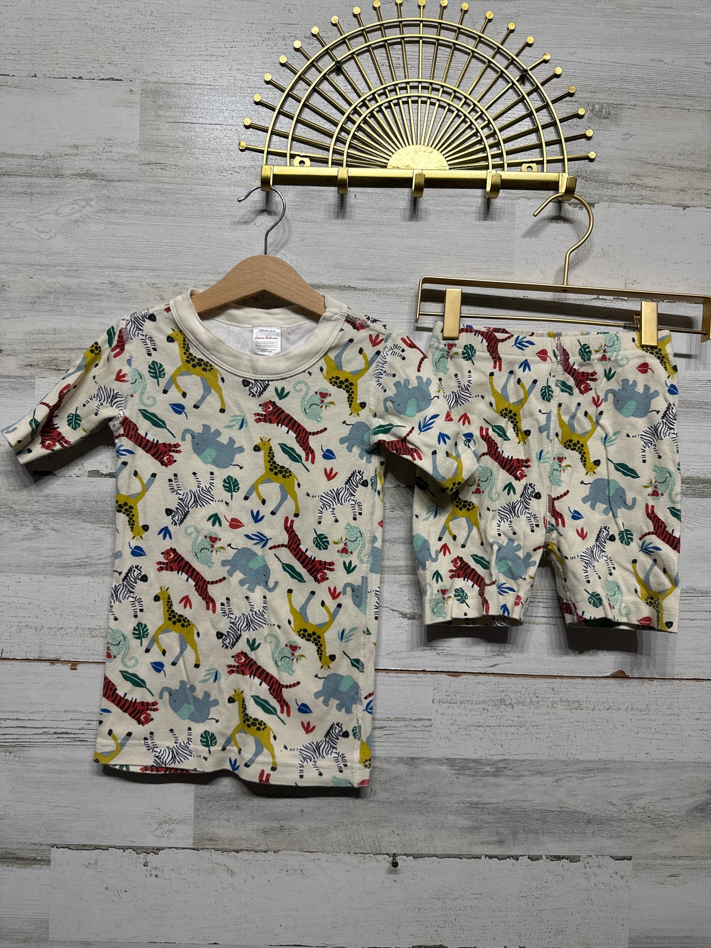 Hanna Andersson Organic Cotton Animal Pajama Set - Kids Size 8 (130 cm) - Very Good Used Condition