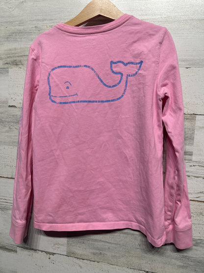 Size Small (7-8) Vineyard Vines Pink Long Sleeve Pocket T-Shirt  - Very Good Used Condition