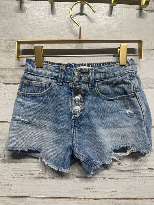 Girls Size 7 (122cm) Zara Distressed Denim Adjustable Waist Shorts - Good Used Condition