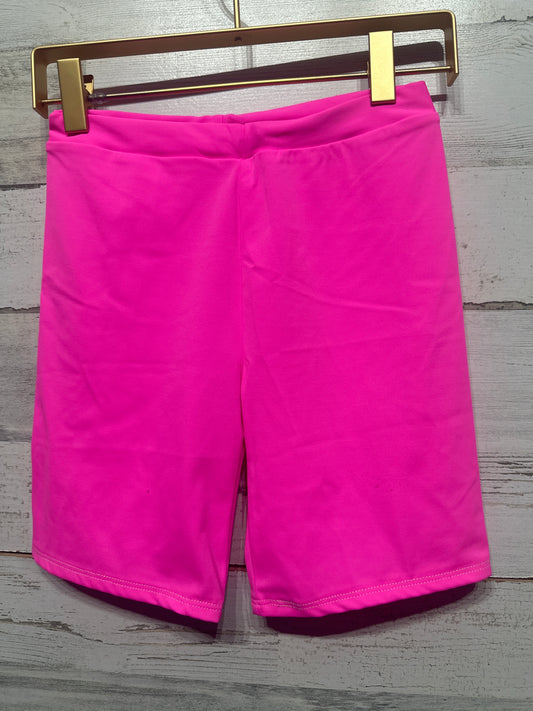 Girls Size 8/10 Laced With Love Neon Pink Biker Shorts - Good Used Condition