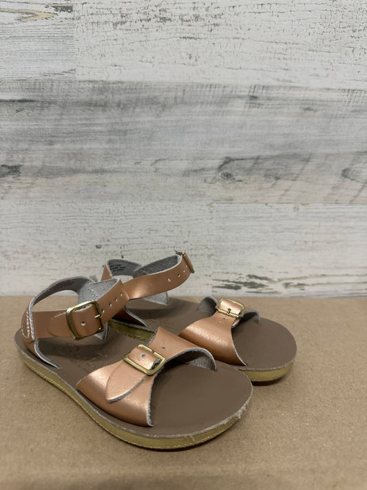 Girls Size 9 Toddler Sun San Rose Gold Surfer Sandals - Very Good Used Condition