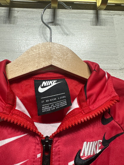 Boys Size 2t (Fits 1-2 Years) Nike Red Check Jacket - Very Good Used Condition