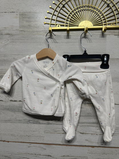 Ribbed Floral Set Carter’s Girls 3m VGUC