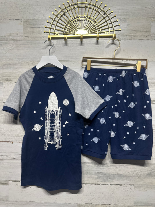 Space Rocket Cotton Pajama Set  - Boys Size 12 - Very Good Used Condition