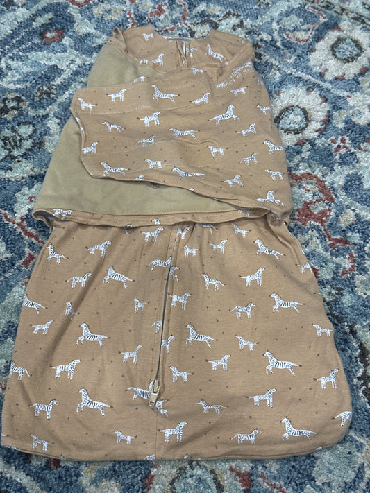 Halo Sleepsack Swaddle Zebras - Infant Size 3-6m (13-18lbs) - Very Good Used Condition