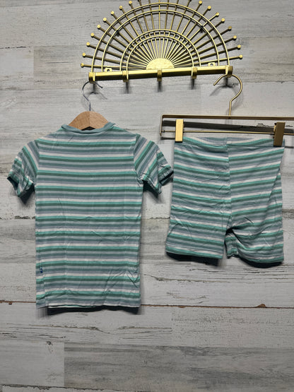 Size 5 Kickee Pants Striped Bamboo Shorts Pajama Set - Good Used Condition
