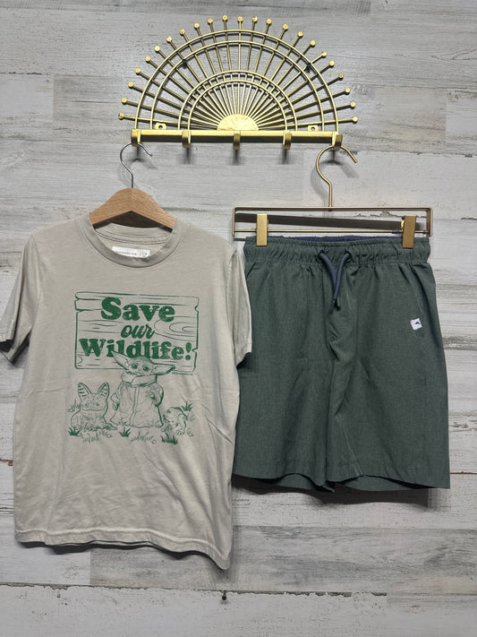 Boys Size 7/8 Abercrombie Kids Shirt / Tommy Bahama Drifit Shorts - Very Good Used Condition