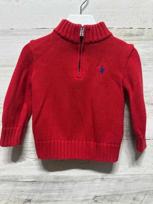 18m Ralph Lauren Polo Red Quarter Zip Sweater - Very Good Used Condition