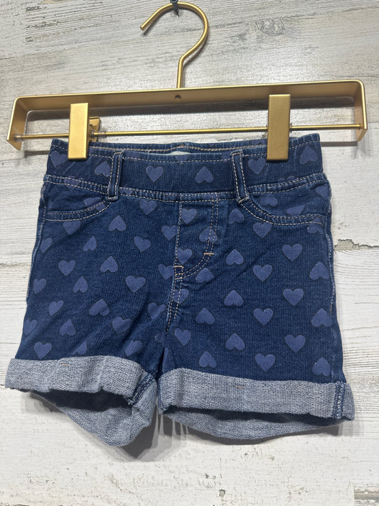 Girls Preowned Size 4t Levi’s Knit Denim Sparkle Heart Shorts - Good Used Condition