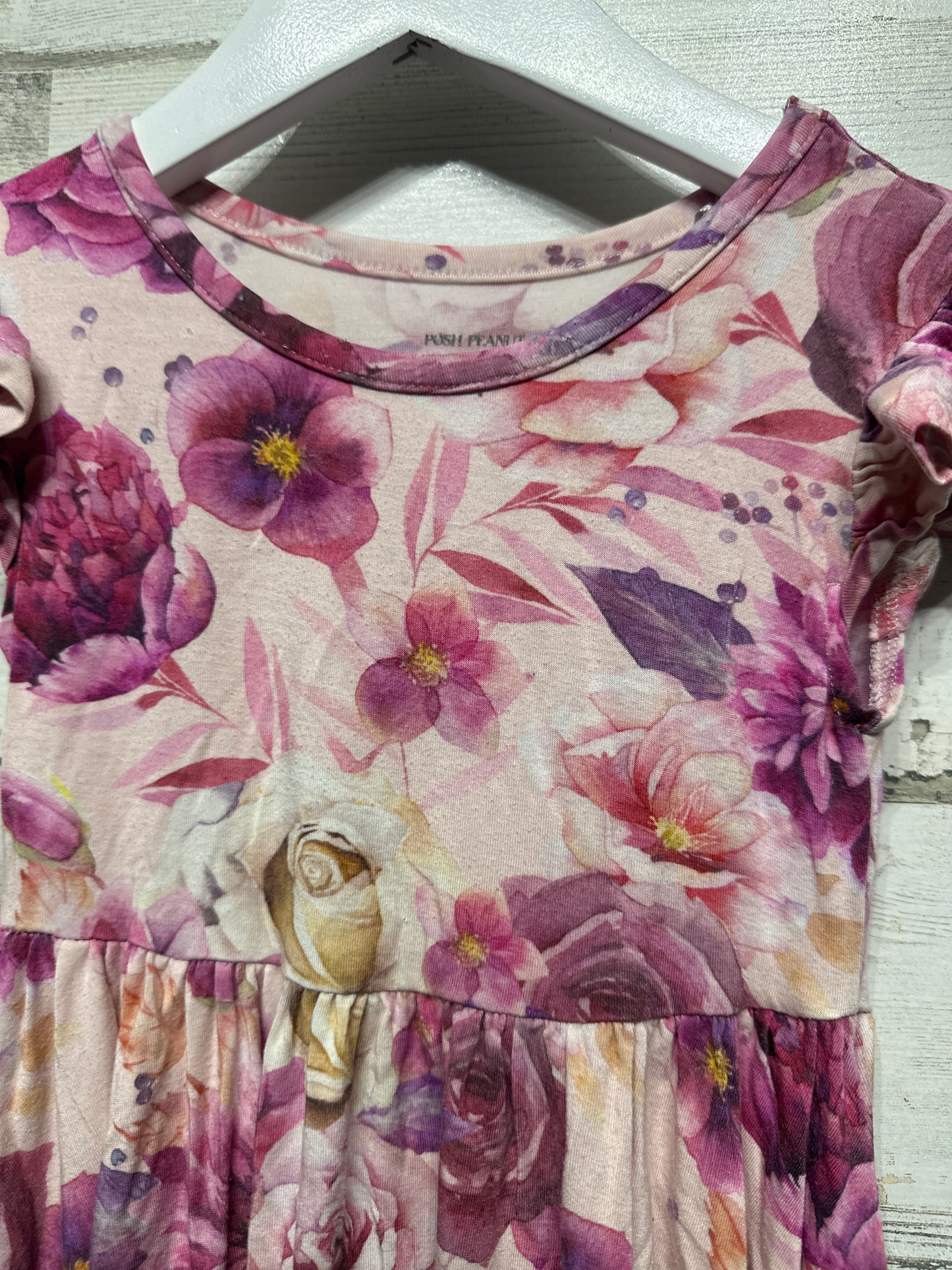 Girls Size 4t Posh Peanut Bamboo Floral Dress - Play Condition**