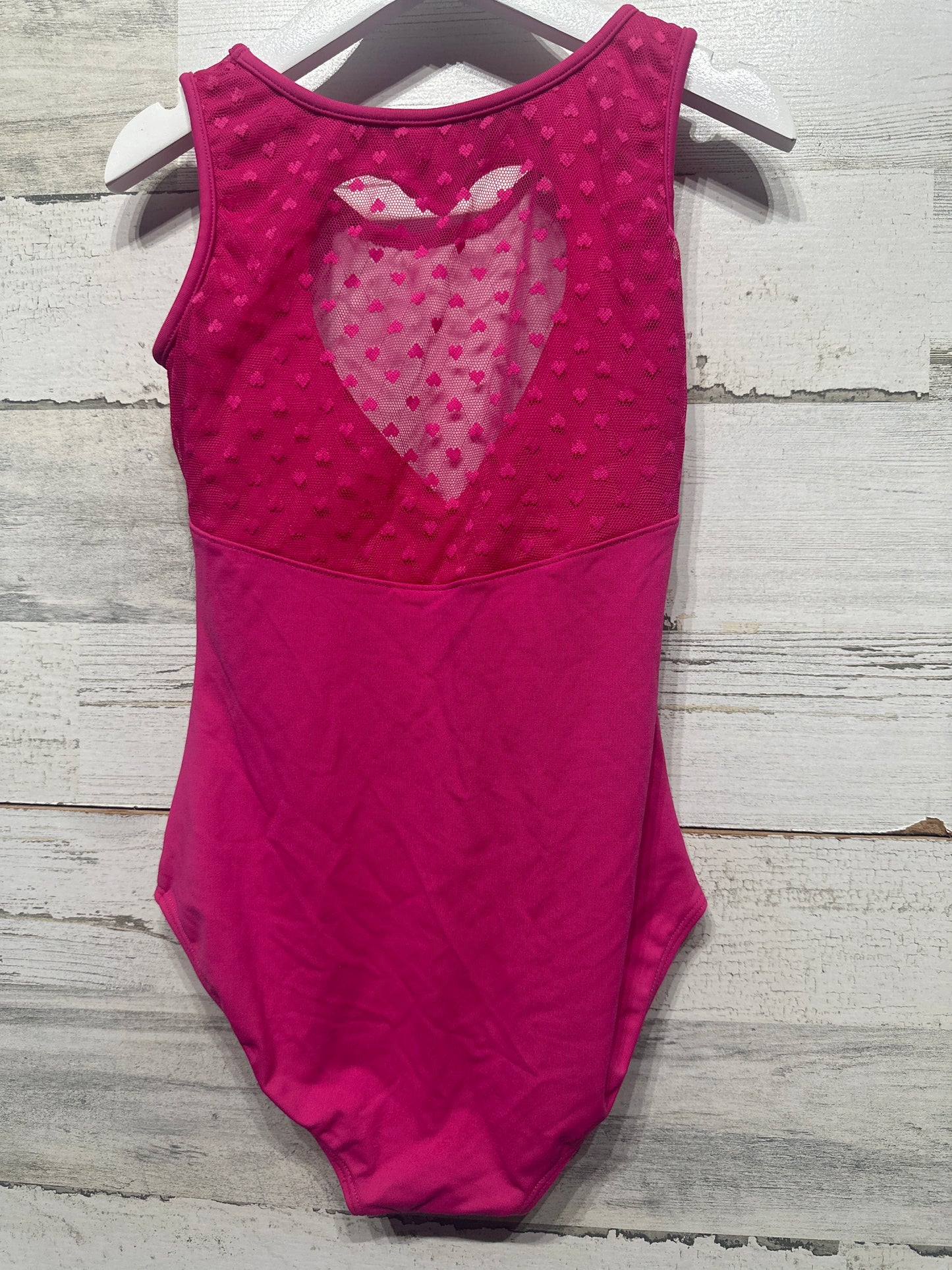 Girls Size 8-10 Bloch Heart Pink Leotard - Very Good Used Condition