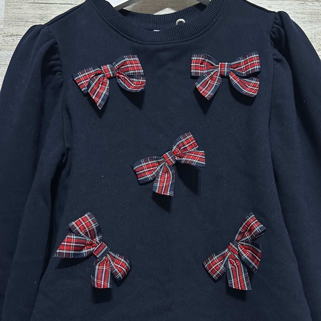Girls Size 10 Janie and Jack navy bow sweatshirt - very good used condition