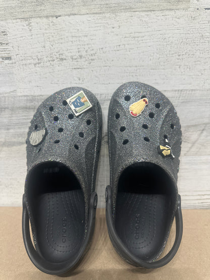 Girls Size J3 (Youth 3) Crocs Glitter Clogs - Very Good Used Condition