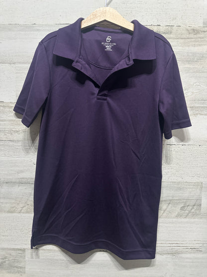 Boys Size 10-12 Class Club Purple Performance Polo Shirt - Very Good Used Condition