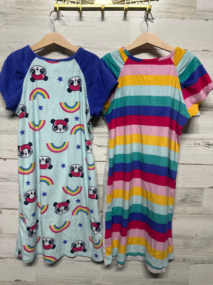 Size 10/12 Wonder Nation Short Sleeve Fleece Nightgowns (2 pieces) - Good Used Condition