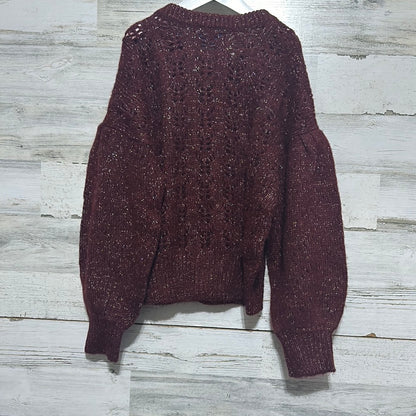 Girls Size Large (10/12) Old Navy burgundy sparkle cardigan  - very good used condition