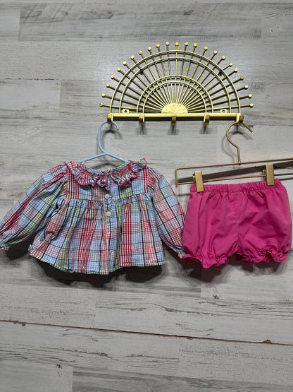 Girls Size 9m Smockingbird Smocked Outfit Set - Good Used Condition*