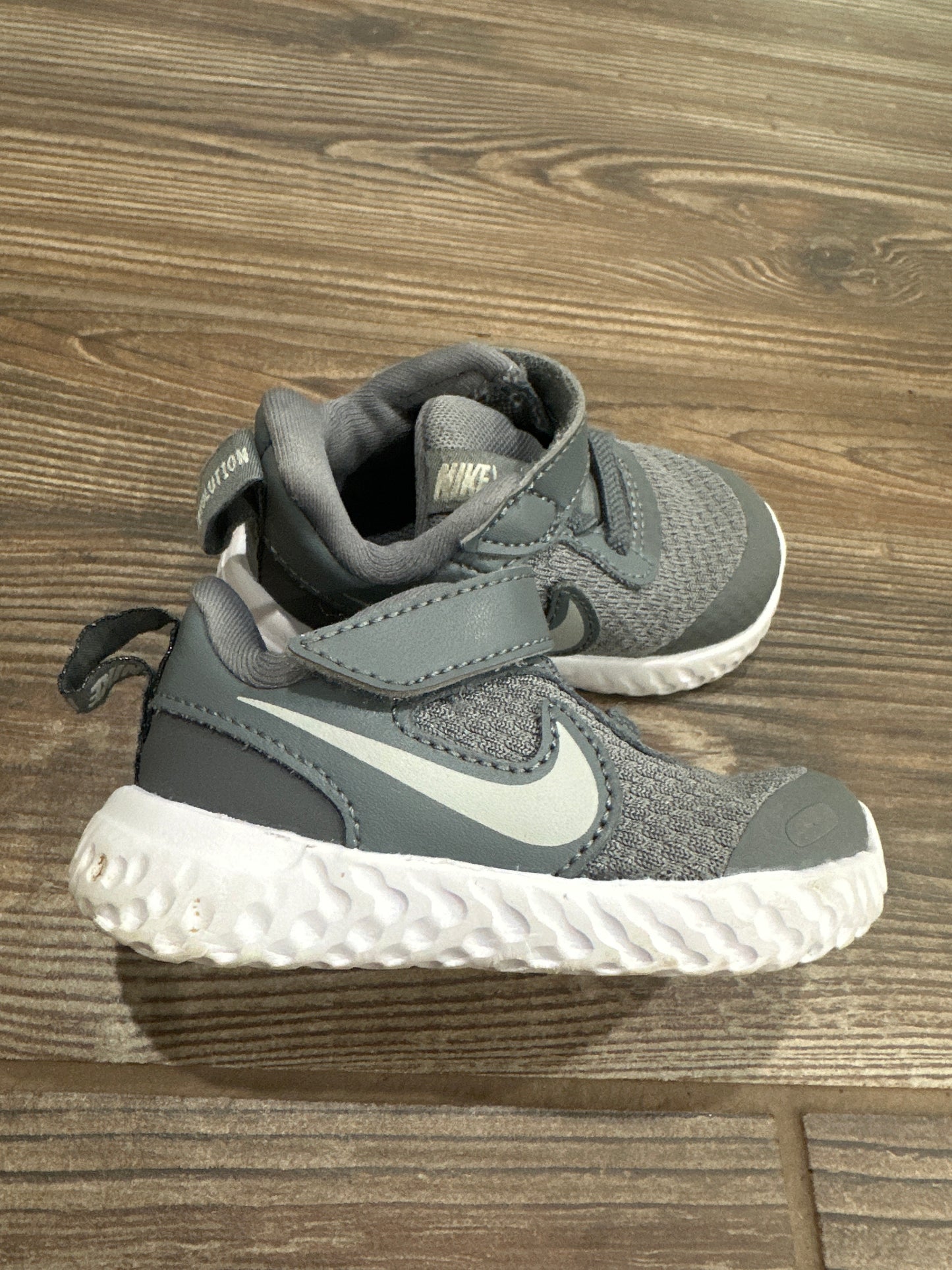 Boys Size 3 Infant Nike Revolution Grey Shoes - Good Used Condition