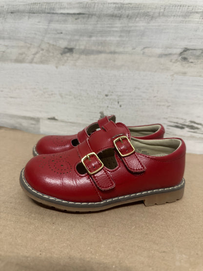 Size 10 Toddler L'Amour Girls Double T-Strap Buckled Leather Medallion Mary Jane - Very Good Used Condition