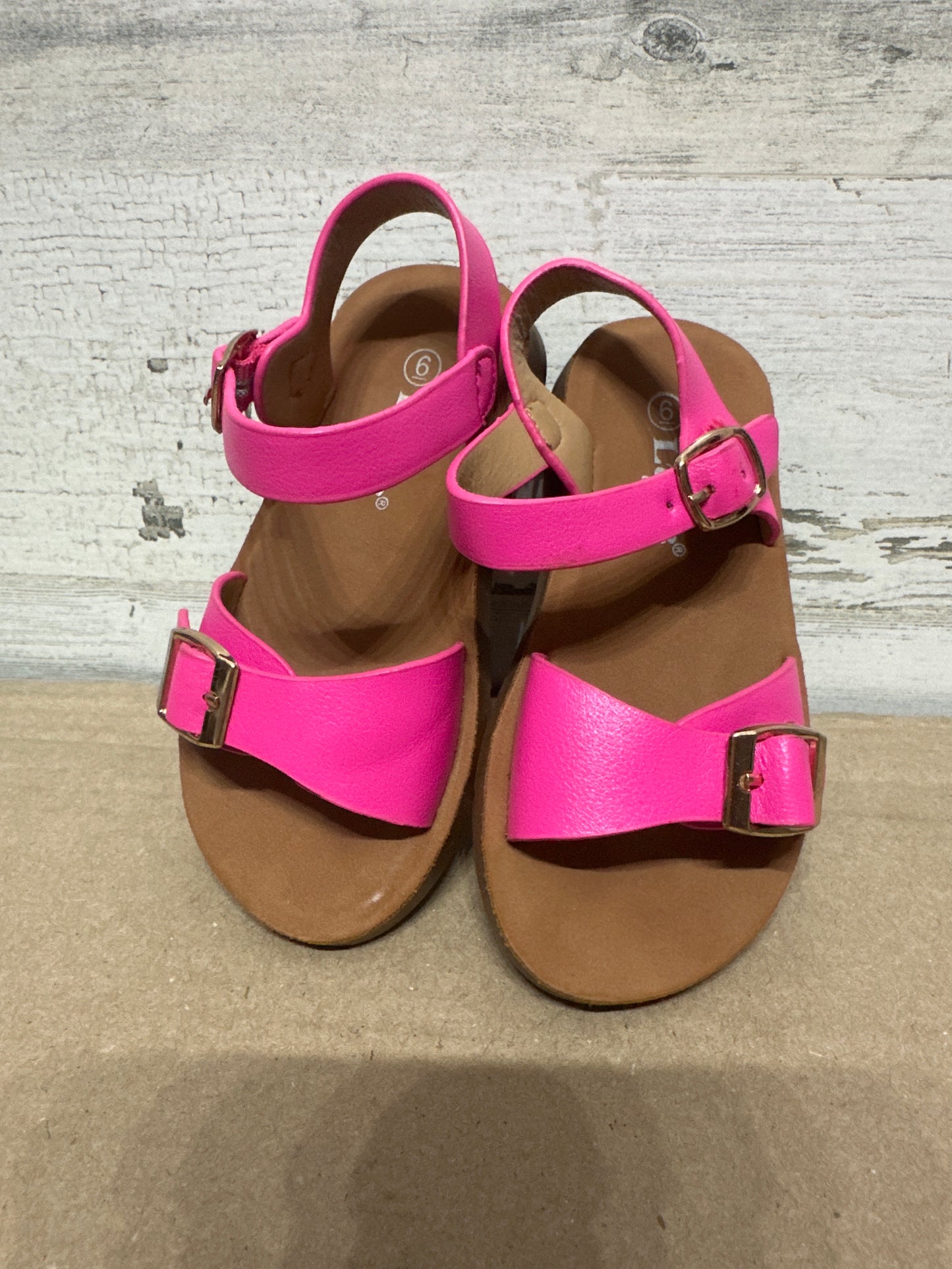 Size 6 Toddler Link Pink Sandals - Very Good Used Condition
