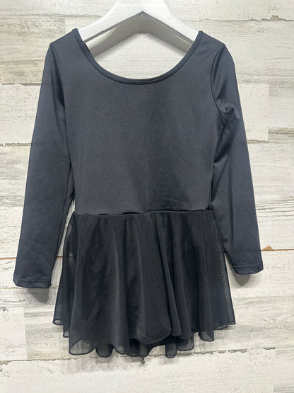 Size 8 Long Sleeve Skirted Black Leotard Dancewear - Very Good Used Condition