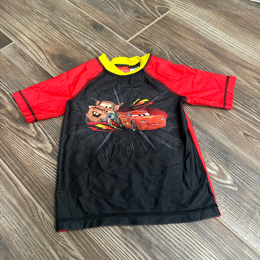 Boys Size 3t Disney Pixar Cars Lightning McQueen and Mater Rash Guard - Good Used Condition