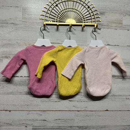Girls Size Newborn Cloud Island Thermal Onesie Lot (3 pieces) - Good Used Condition