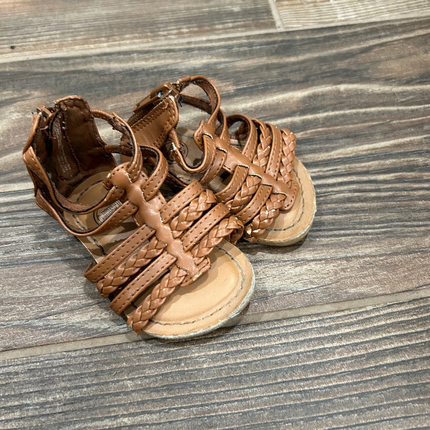 Size 3 (Infant) Wonder Nation Brown Sandals - Good Used Condition