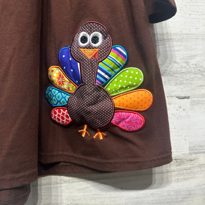 Girls Size 8-9 Turkey Appliqué Dress - Good Used Condition