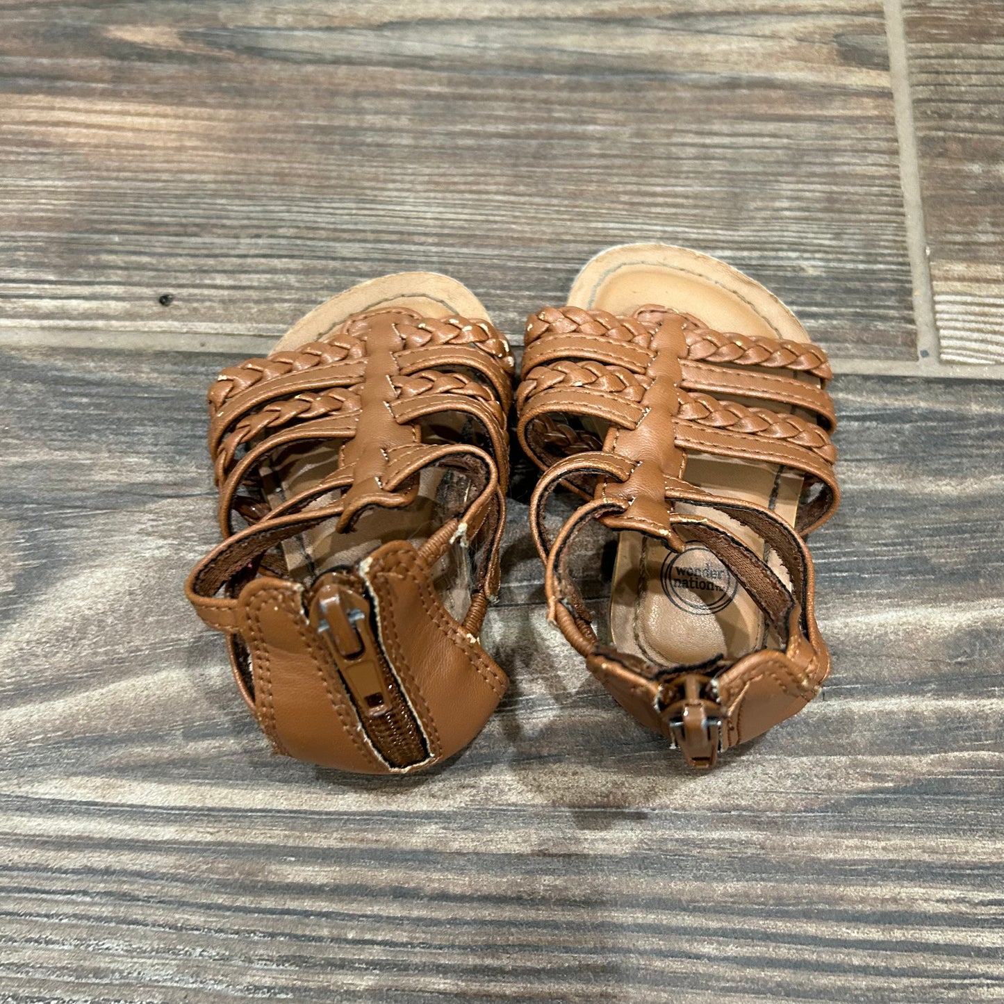 Size 3 (Infant) Wonder Nation Brown Sandals - Good Used Condition