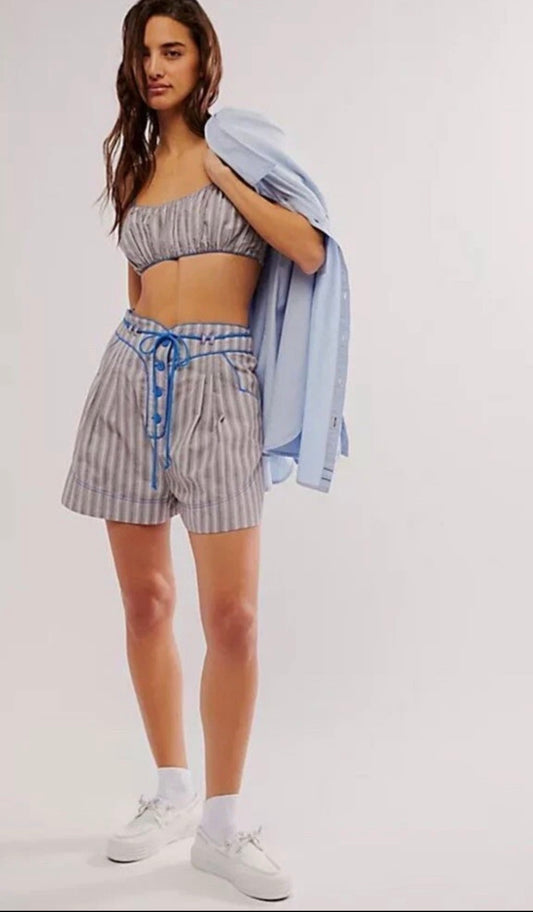 Free People FP Sunday Stroll Two Piece Set - Blue and Gray - Women’s Size XS - New With Tags