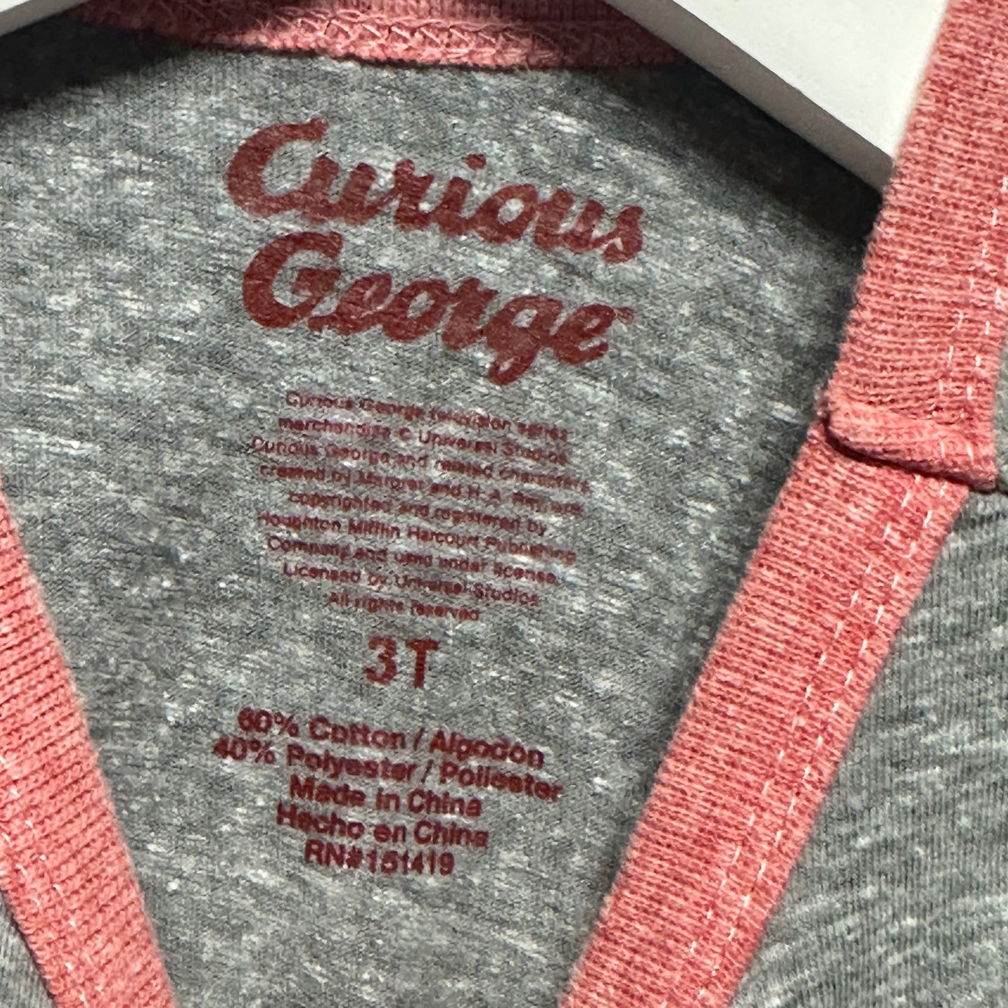 Boys Size 3t Curious George Tee - Good Used Condition*