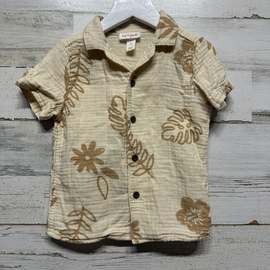 Boys Size 3t Cat and Jack Tan Button Up Shirt - Good Used Condition