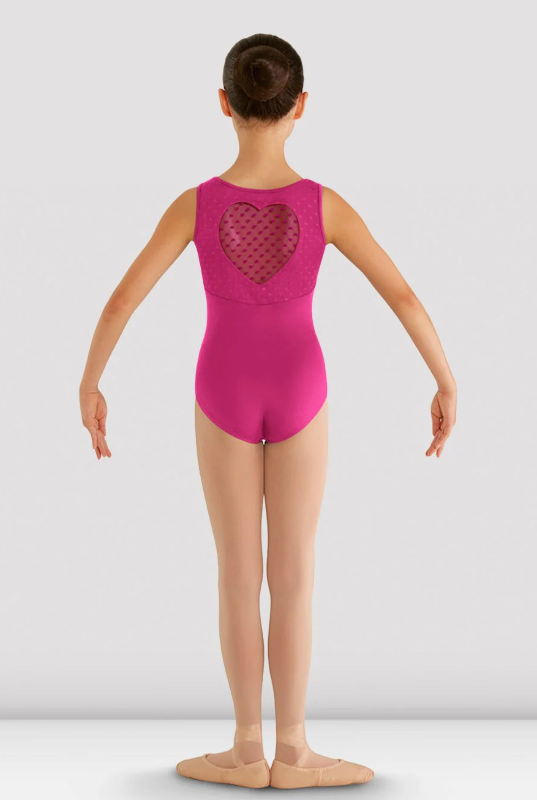 Girls Size 8-10 Bloch Heart Pink Leotard - Very Good Used Condition