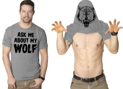 Boys Size Youth Small Ask Me About My Wolf TShirt - Very Good Used Condition
