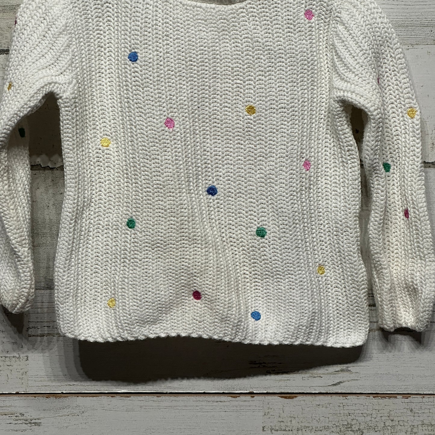 Girls Size 12-18m Young Impressions Polka Dot Sweater - Good Used Condition