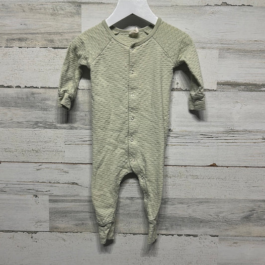Size 6-12m - Quincy Mae gender neutral green coverall - Good Used Condition