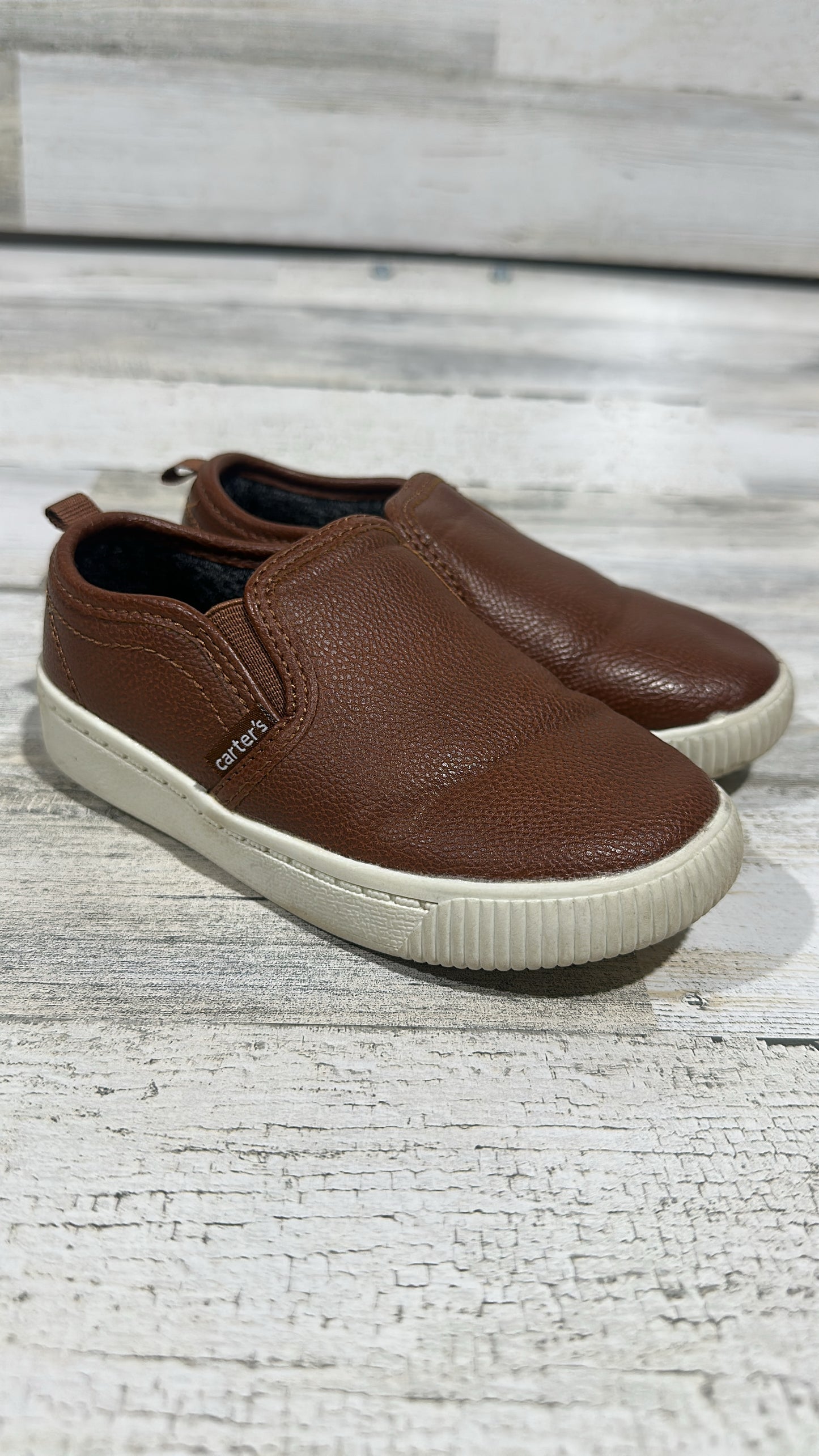 Brown Slip On Shoes - Carter’s Size 10 (Toddler) - Good Used Condition