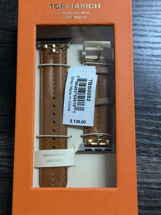 Tory Burch Apple Watch Compatible Brown Leather Strap - 38mm/40mm - New In Box