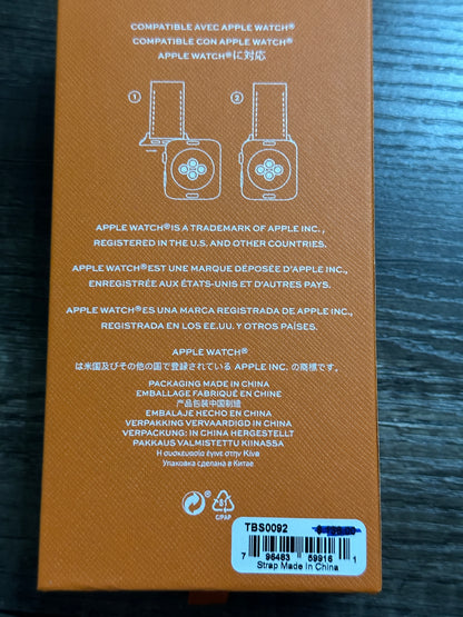 Tory Burch Apple Watch Compatible Brown Leather Strap - 38mm/40mm - New In Box